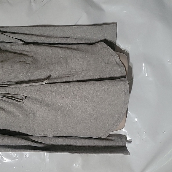 UMGEE Ribbed Knit lace-up Long Sleeve top L Sexy Lightweight Grey Casual Summer - Picture 4 of 8